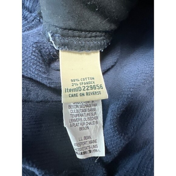 L.L. Bean Blue Original Fit Corduroy Pants Women's Size 14 Tall - Picture 6 of 11